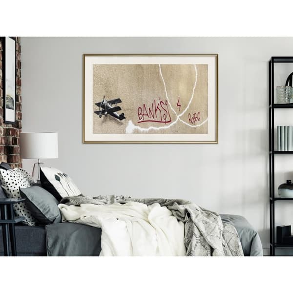 Inramad Poster / Tavla - Banksy: Love Plane