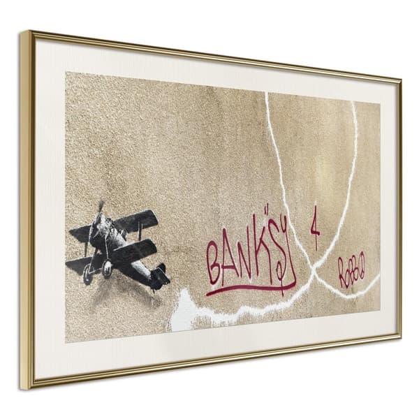 Inramad Poster / Tavla - Banksy: Love Plane