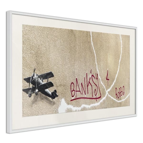 Inramad Poster / Tavla - Banksy: Love Plane