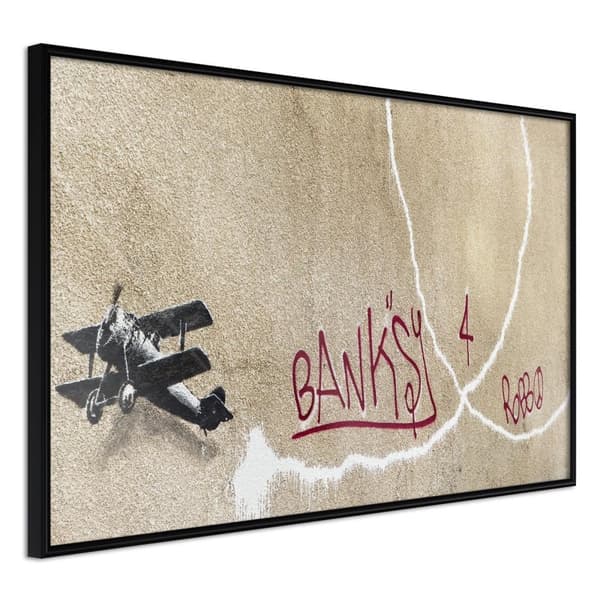 Inramad Poster / Tavla - Banksy: Love Plane