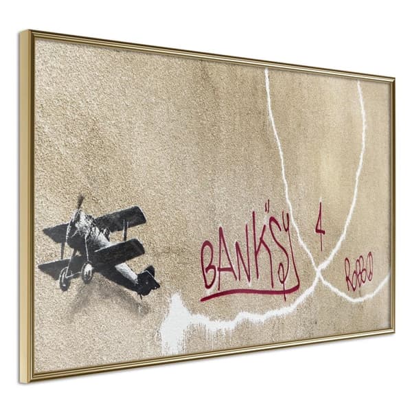 Inramad Poster / Tavla - Banksy: Love Plane