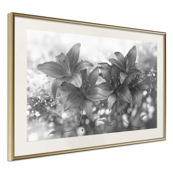 Inramad Poster / Tavla - Dark Lillies