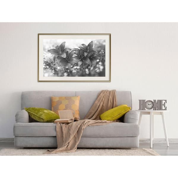 Inramad Poster / Tavla - Dark Lillies