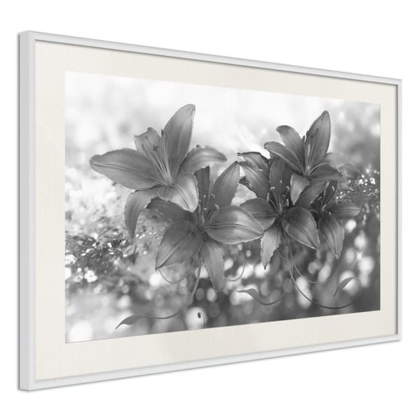 Inramad Poster / Tavla - Dark Lillies