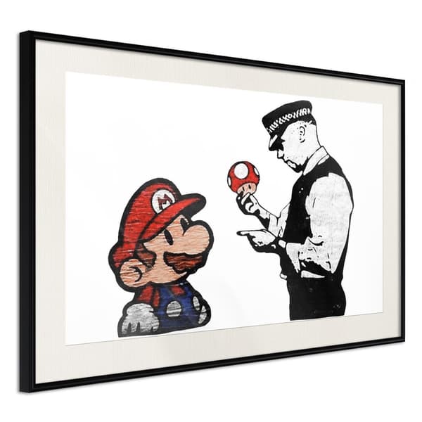 Inramad Poster / Tavla - Banksy: Mario and Copper