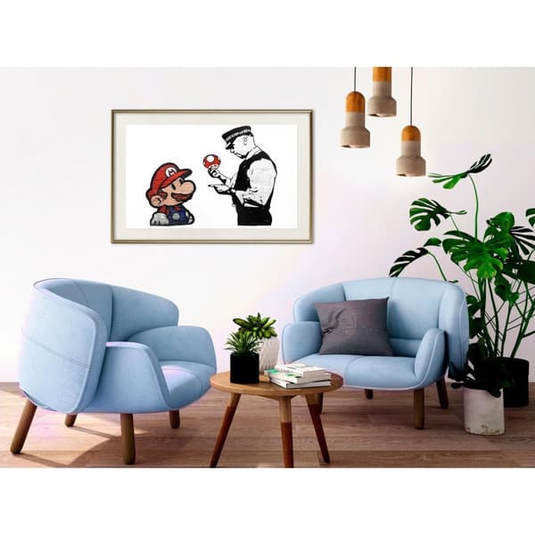 Inramad Poster / Tavla - Banksy: Mario and Copper