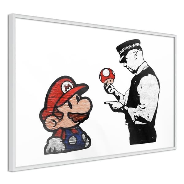 Inramad Poster / Tavla - Banksy: Mario and Copper