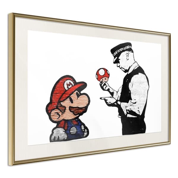 Inramad Poster / Tavla - Banksy: Mario and Copper
