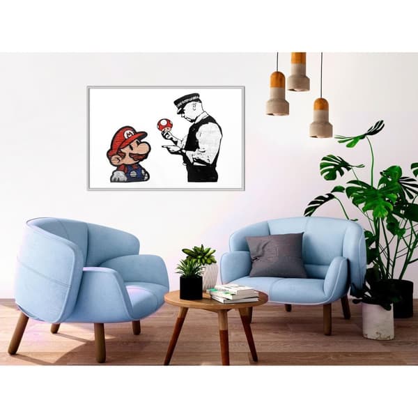 Inramad Poster / Tavla - Banksy: Mario and Copper