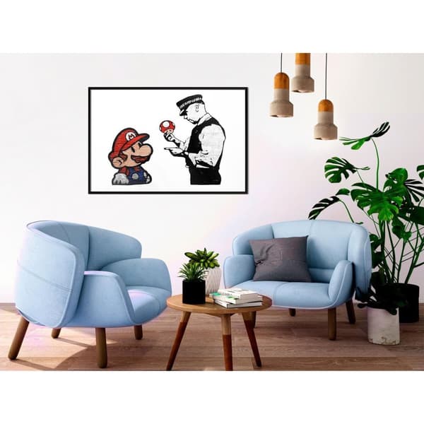 Inramad Poster / Tavla - Banksy: Mario and Copper