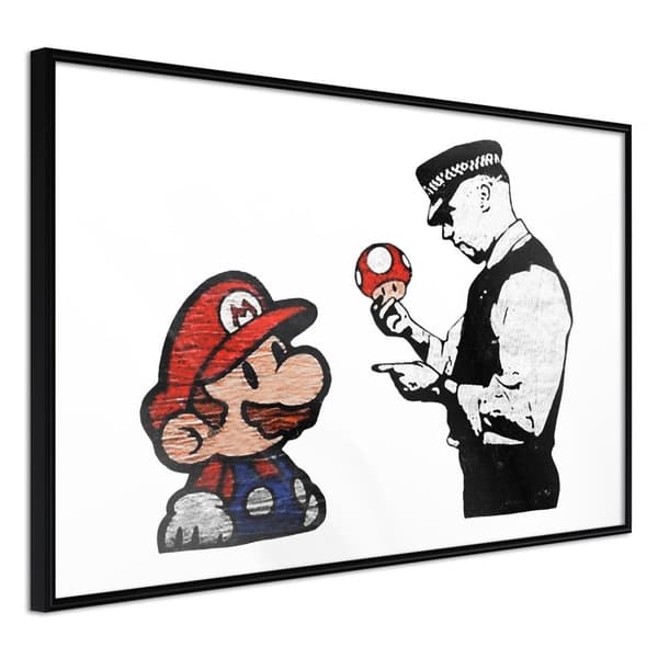 Inramad Poster / Tavla - Banksy: Mario and Copper