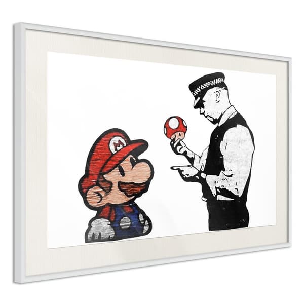 Inramad Poster / Tavla - Banksy: Mario and Copper