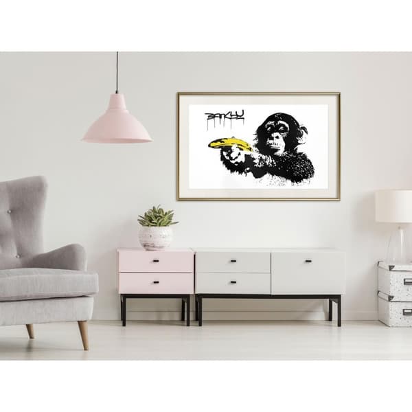 Inramad Poster / Tavla - Banksy: Banana Gun II