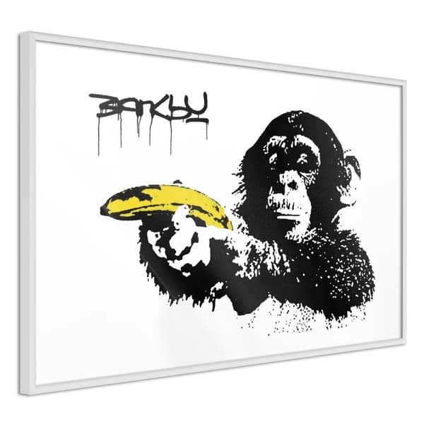 Inramad Poster / Tavla - Banksy: Banana Gun II