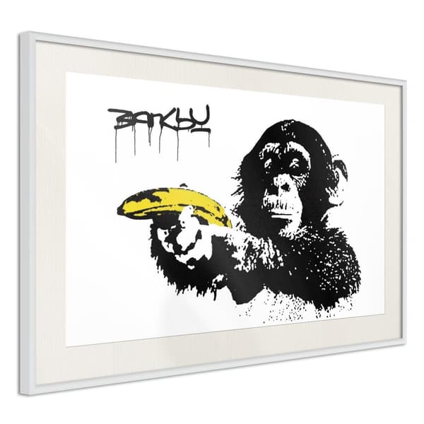 Inramad Poster / Tavla - Banksy: Banana Gun II