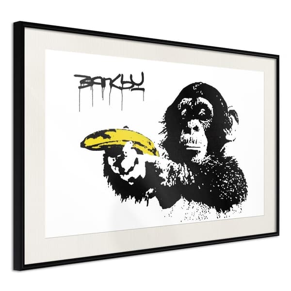 Inramad Poster / Tavla - Banksy: Banana Gun II