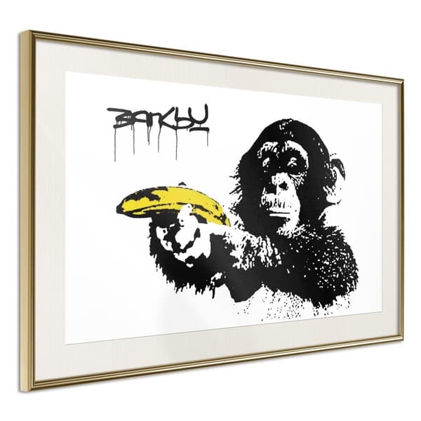 Inramad Poster / Tavla - Banksy: Banana Gun II