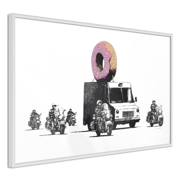 Inramad Poster / Tavla - Banksy: Donuts (Strawberry)