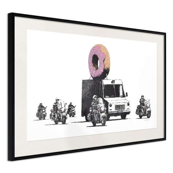 Inramad Poster / Tavla - Banksy: Donuts (Strawberry)