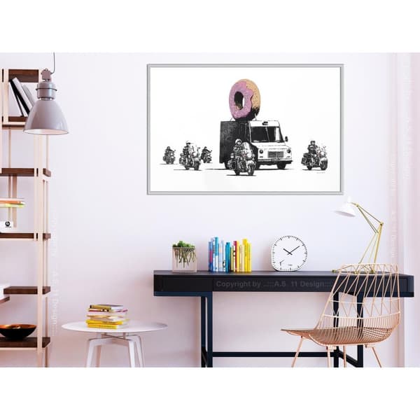 Inramad Poster / Tavla - Banksy: Donuts (Strawberry)