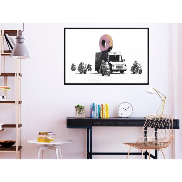 Inramad Poster / Tavla - Banksy: Donuts (Strawberry)