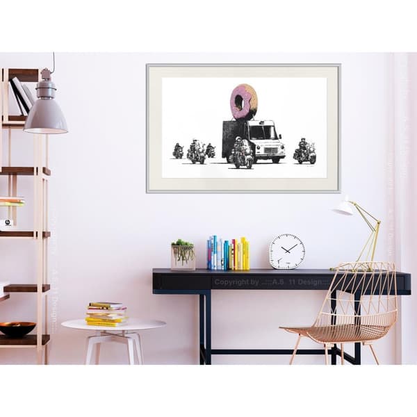 Inramad Poster / Tavla - Banksy: Donuts (Strawberry)