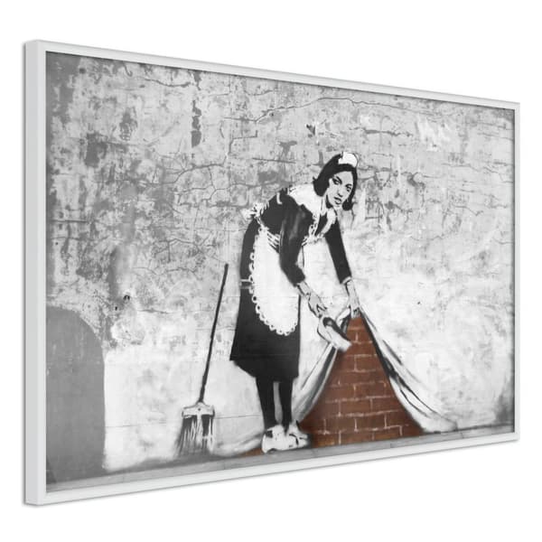 Inramad Poster / Tavla - Banksy: Sweep it Under the Carpet