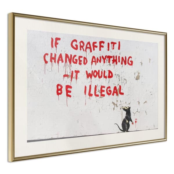 Inramad Poster / Tavla - Banksy: If Graffiti Changed Anything
