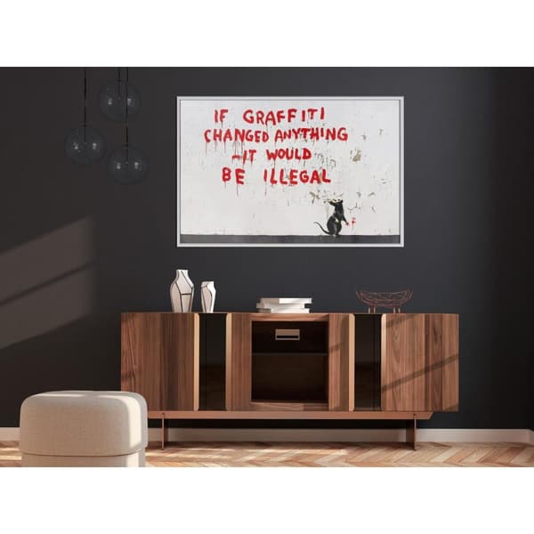 Inramad Poster / Tavla - Banksy: If Graffiti Changed Anything