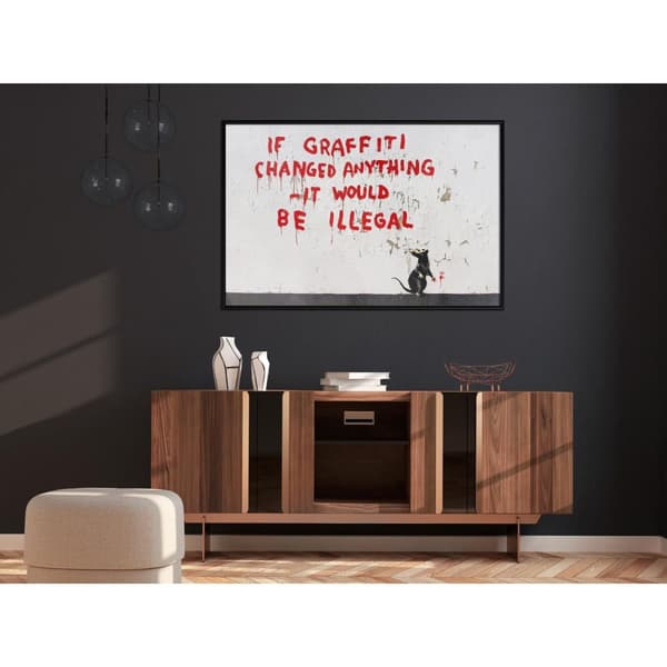 Inramad Poster / Tavla - Banksy: If Graffiti Changed Anything
