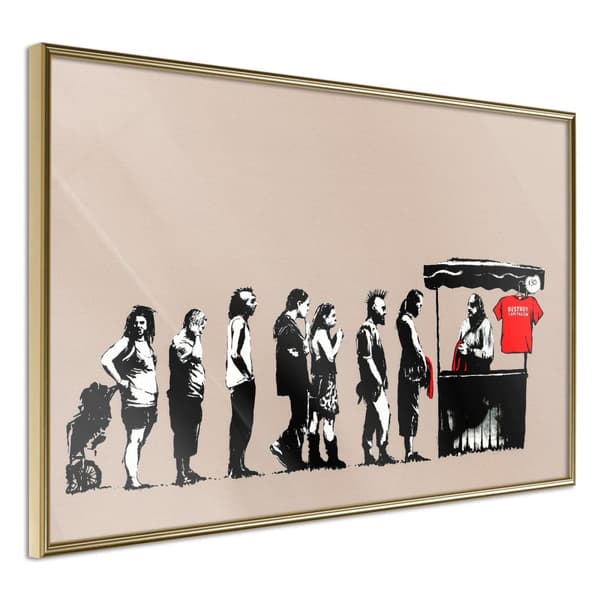 Inramad Poster / Tavla - Banksy: Festival Guldram 45x30