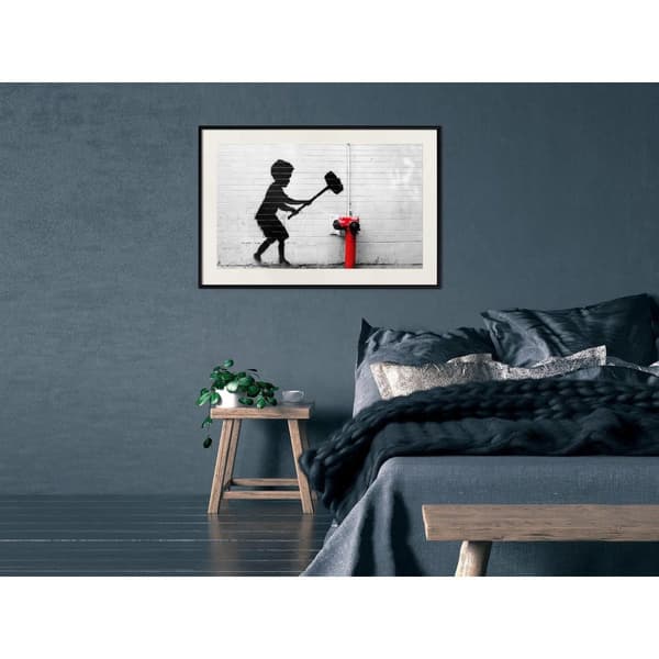 Inramad Poster / Tavla - Banksy: Hammer Boy