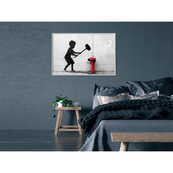 Inramad Poster / Tavla - Banksy: Hammer Boy