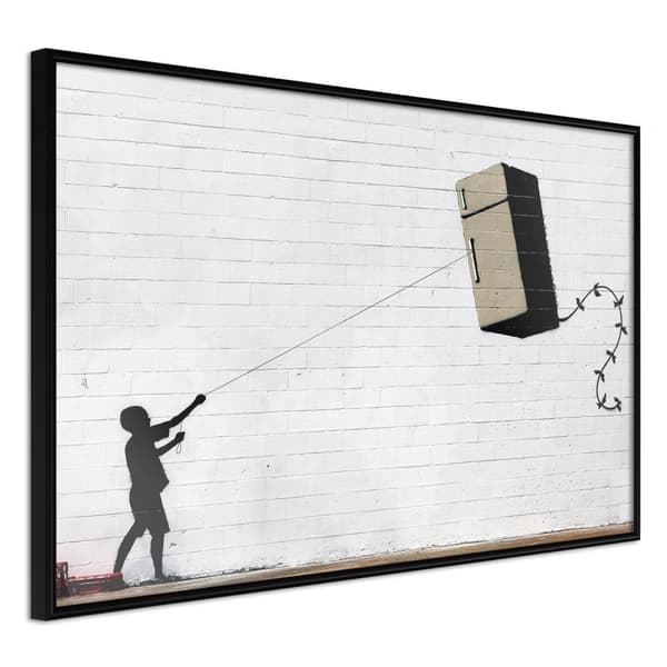 Inramad Poster / Tavla - Banksy: Fridge Kite