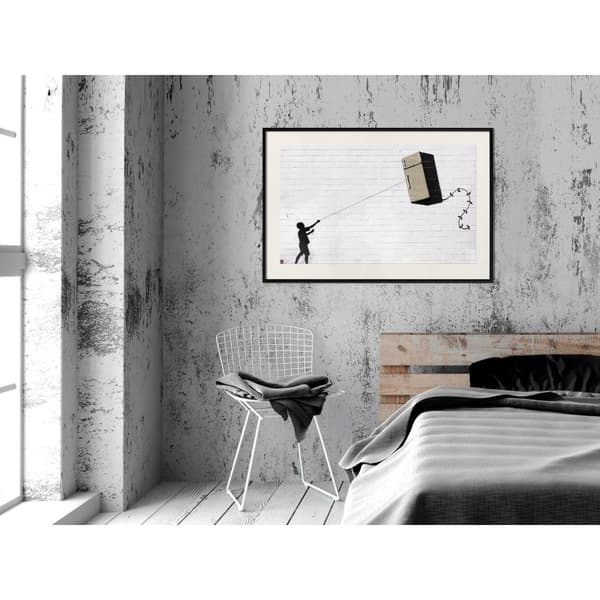Inramad Poster / Tavla - Banksy: Fridge Kite