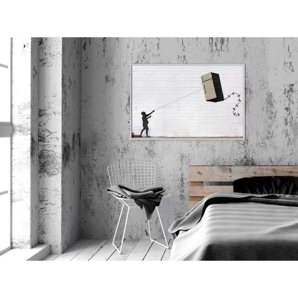 Inramad Poster / Tavla - Banksy: Fridge Kite