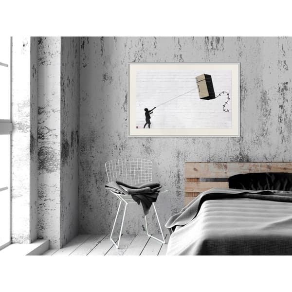 Inramad Poster / Tavla - Banksy: Fridge Kite