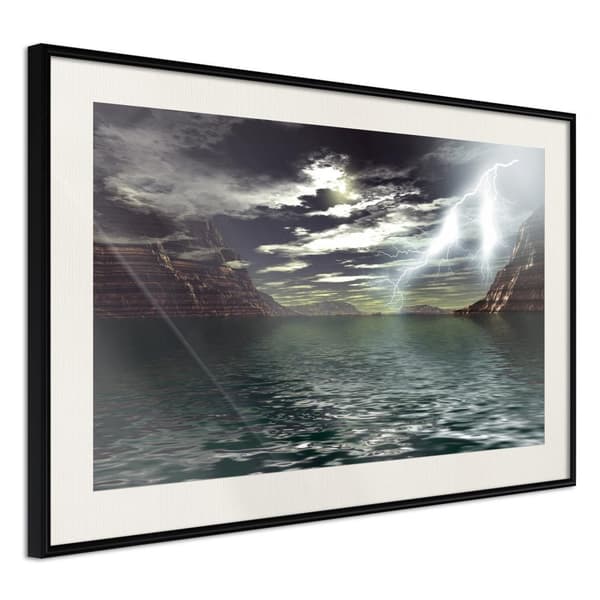 Inramad Poster / Tavla - Storm over the Canyon