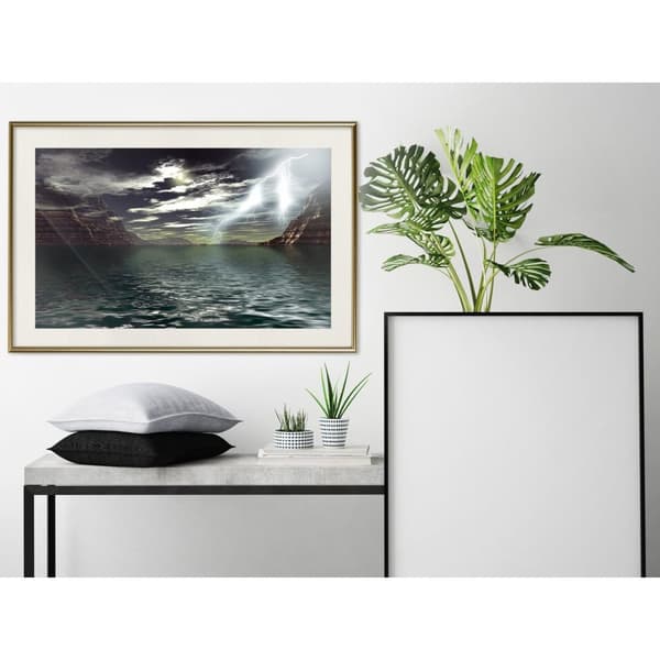 Inramad Poster / Tavla - Storm over the Canyon