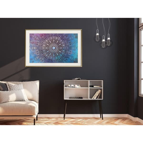 Inramad Poster / Tavla - Blue and Pink Mandala