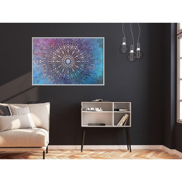 Inramad Poster / Tavla - Blue and Pink Mandala