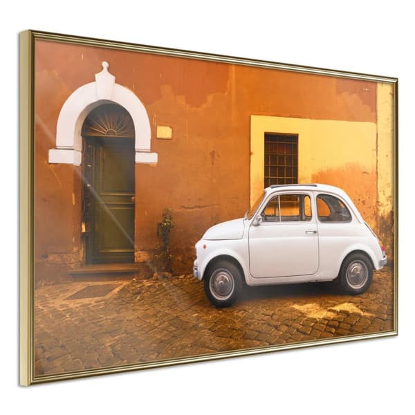 Inramad Poster / Tavla - White Car