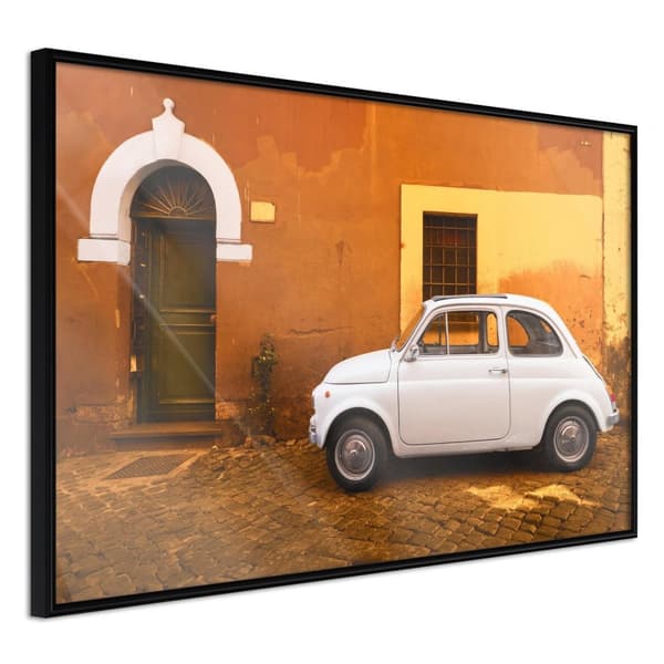 Inramad Poster / Tavla - White Car