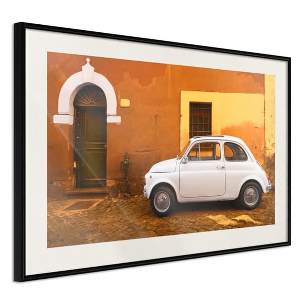 Inramad Poster / Tavla - White Car