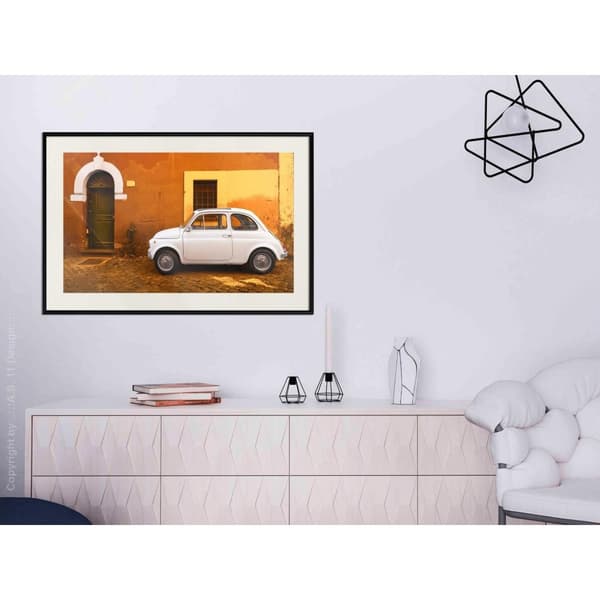 Inramad Poster / Tavla - White Car