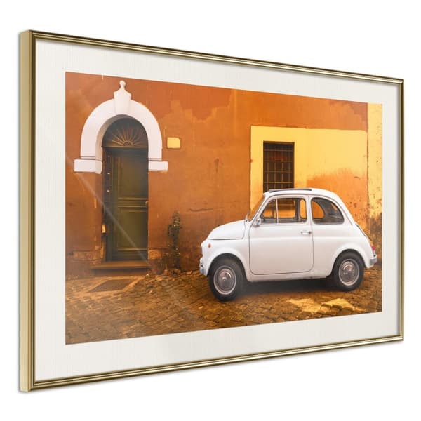 Inramad Poster / Tavla - White Car