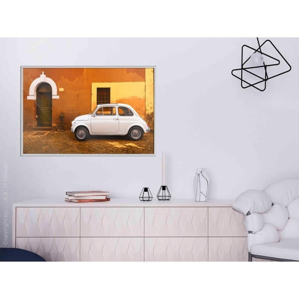 Inramad Poster / Tavla - White Car