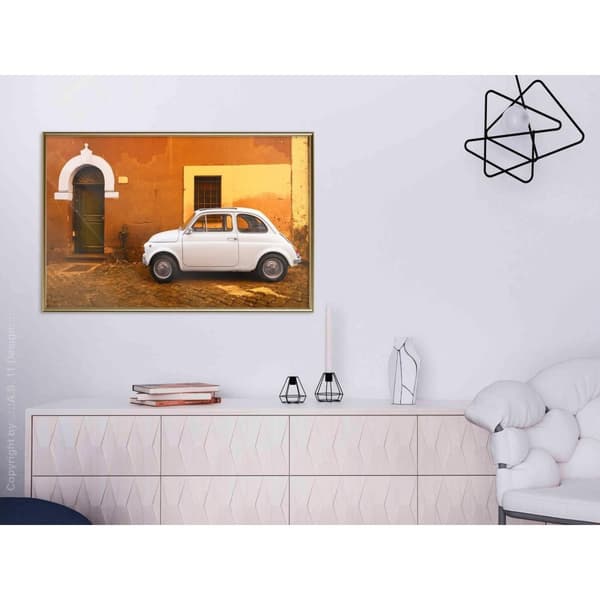 Inramad Poster / Tavla - White Car