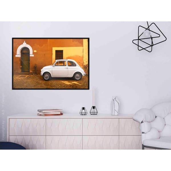 Inramad Poster / Tavla - White Car