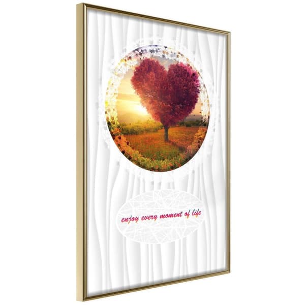 Inramad Poster / Tavla - Heart Tree II Guldram 20x30